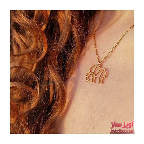 گردنبند فیل هندسی کد 100125