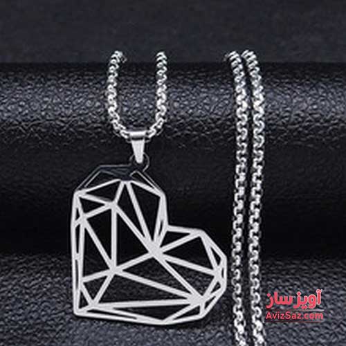 گردنبند قلب هندسی کد 100149
