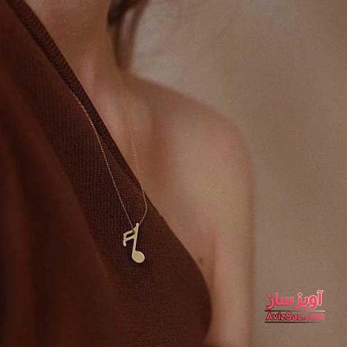 گردنبند نوت موسیقی کد 100340