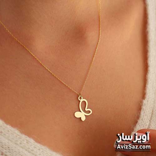 گردنبند پروانه کد 100808