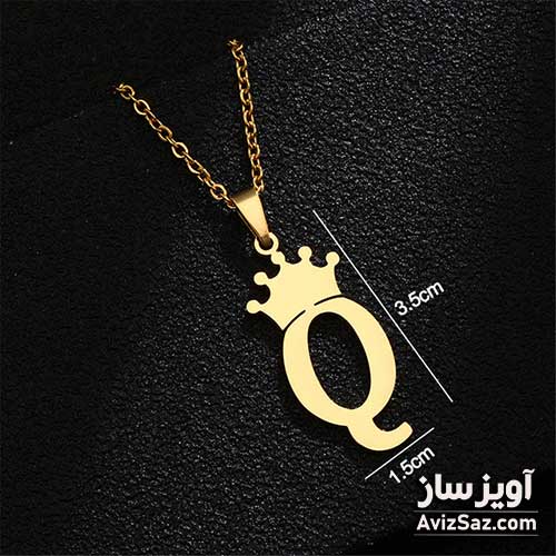 گردنبند حرف انگلیسی Q کد 100820