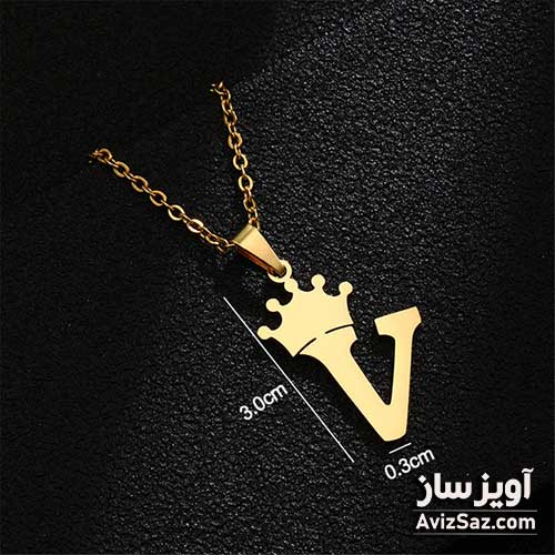 گردنبند حرف انگلیسی V کد 100879