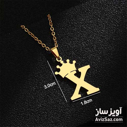 گردنبند حرف انگلیسی X کد 100889