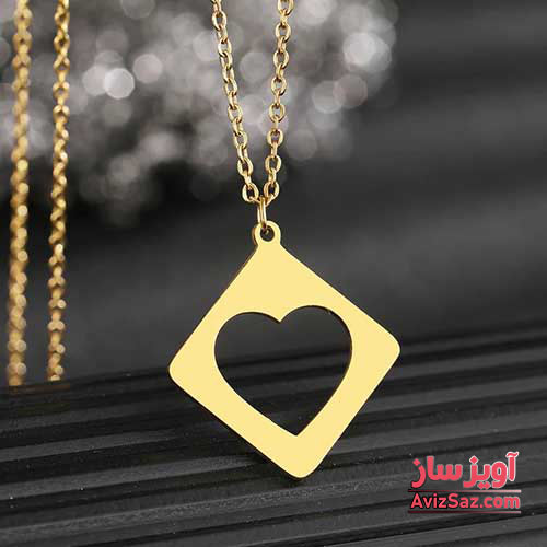 گردنبند قلب فانتزی توخالی کد 101040