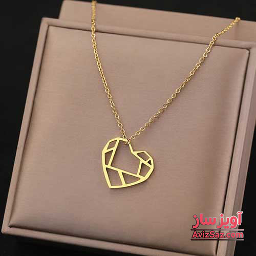 گردنبند قلب هندسی کد 101044