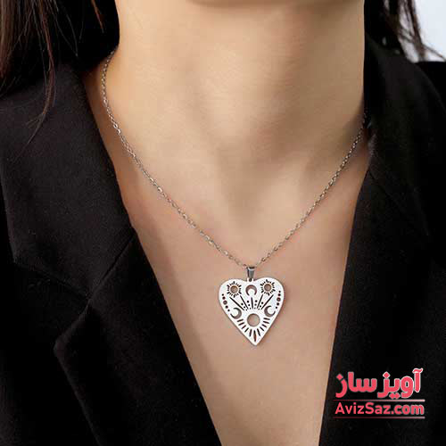 گردنبند قلب و ماه کد 101084
