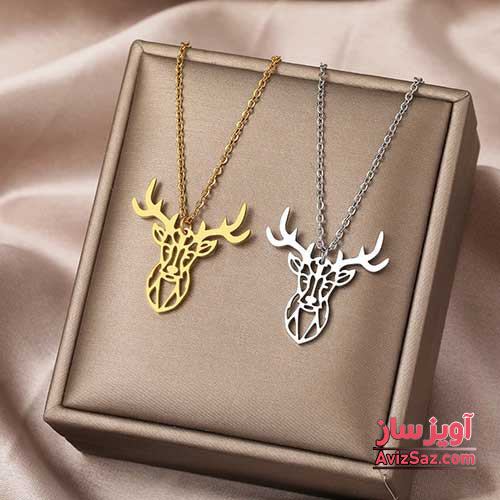گردنبند گوزن هندسی کد 101125