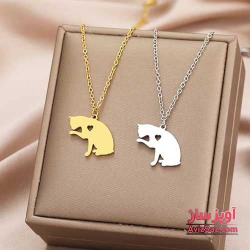 گردنبند گربه و قلب کد 101171