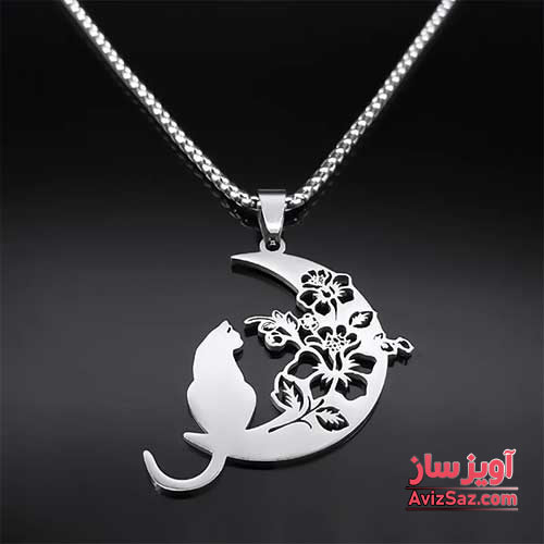 گردنبند کیتی و ماه و گل کد 101196
