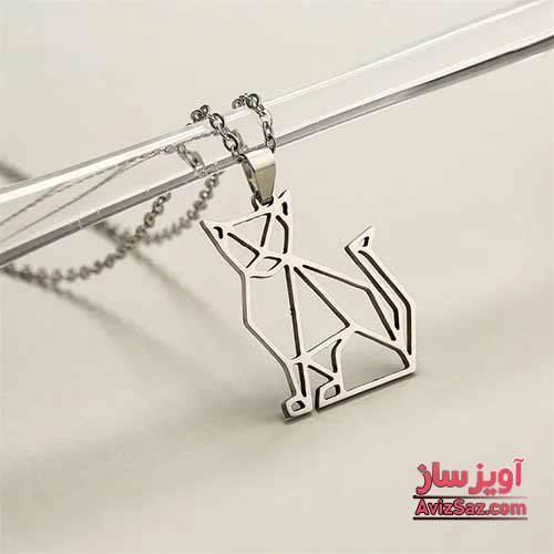 گردنبند گربه هندسی کد 101197