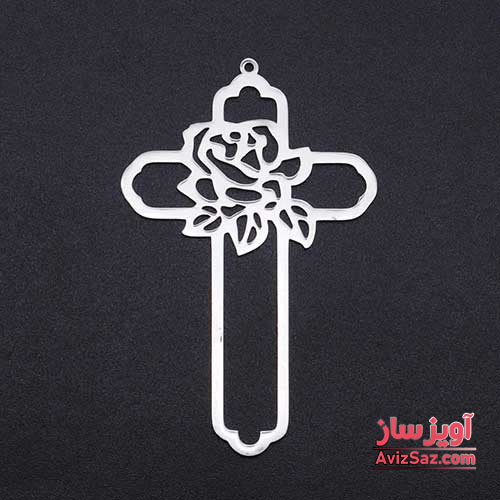 گردنبند صلیب و گل رز کد 101374