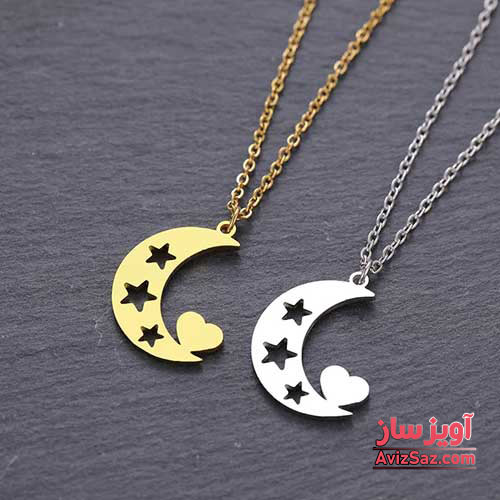 گردنبند ماه و ستاره و قلب کد 101489