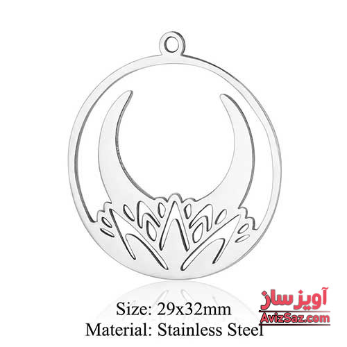 گردنبند ماه و گل نیلوفر کد 101495