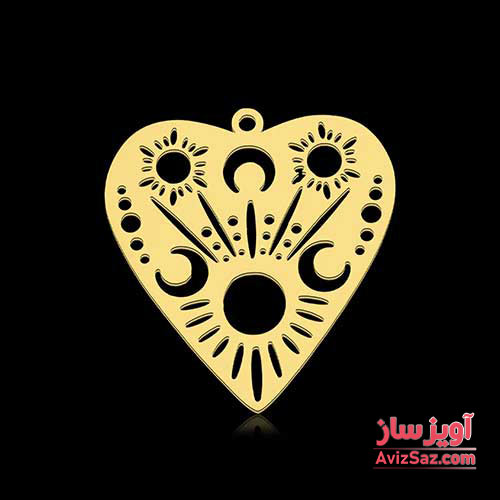 گردنبند ماه با طرح قلب کد 101521