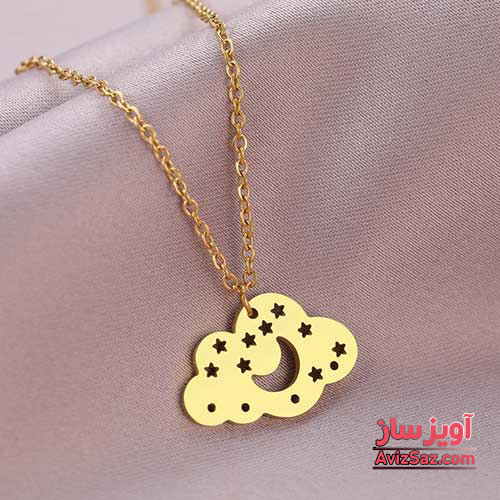 گردنبند ماه و ستاره و ابر کد 101554