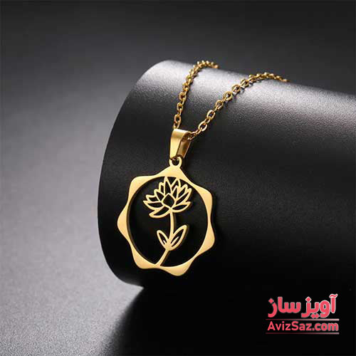 گردنبند گل نیلوفر آبی کد 101705