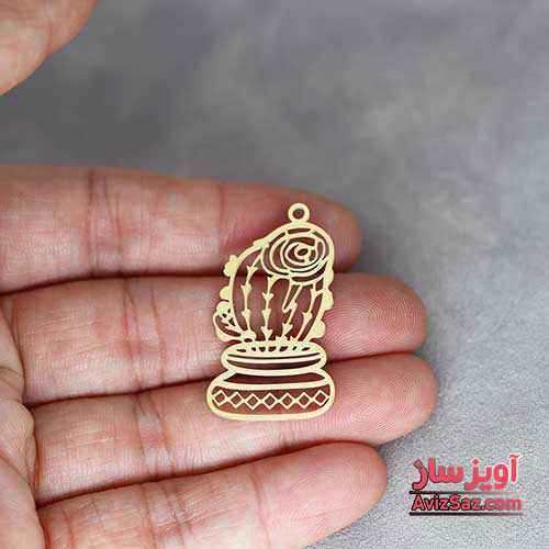 گردنبند کاکتوس و گل رز کد 101741