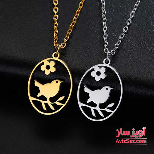 گردنبند پرنده و شاخه و گل کد 101896
