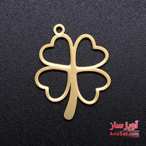 گردنبند گل شبدر با قلب کد 102107