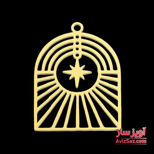 گردنبند هندسی با ستاره شمالی کد 102460