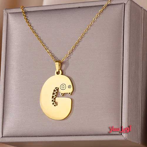 گردنبند حرف انگلیسی G طرح هیولا کد 102669