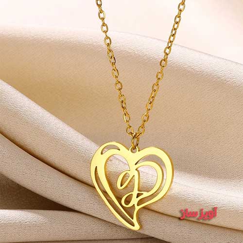 گردنبند حرف انگلیسی g طرح قلب کد 102680