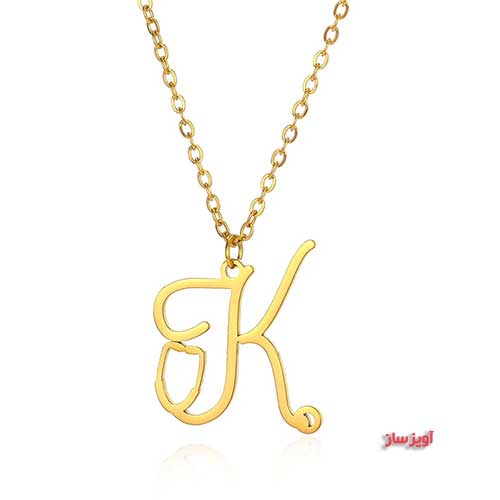 گردنبند حرف انگلیسی K طرح دکتر کد 102784