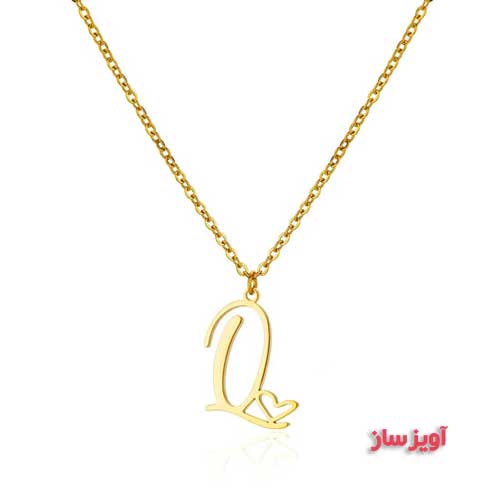 گردنبند حرف انگلیسی O طرح قلب کد 102896