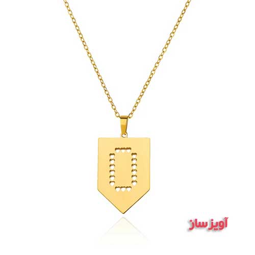 گردنبند حرف انگلیسی O طرح پیکسلی کد 102900