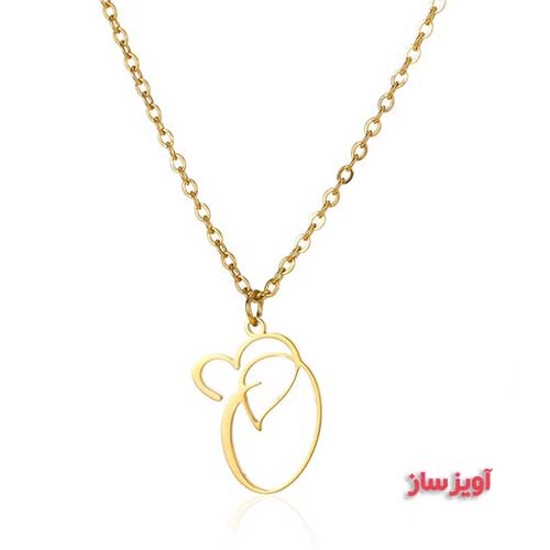 گردنبند حرف انگلیسی O طرح قلب کد 102901
