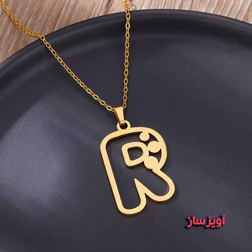 گردنبند حرف انگلیسی R طرح فانتزی کد 102994