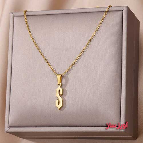 گردنبند حرف انگلیسی S کد 103014