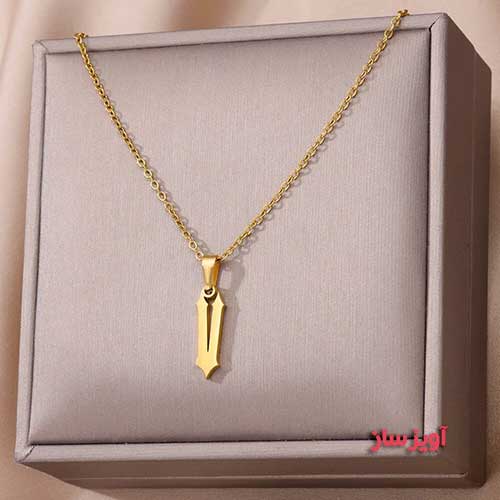 گردنبند حرف انگلیسی V کد 103102