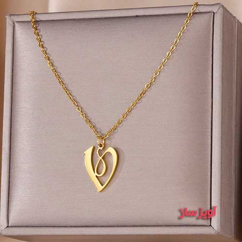 گردنبند حرف انگلیسی V کد 103107