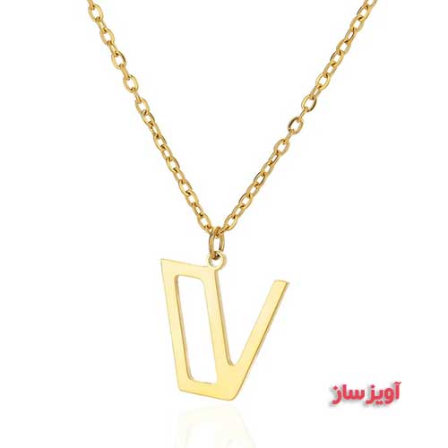 گردنبند حرف انگلیسی V کد 103118