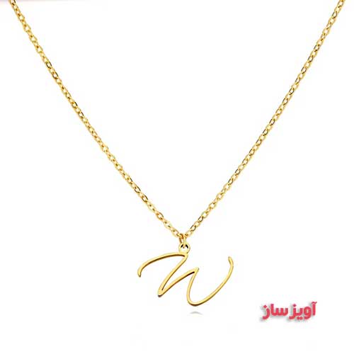 گردنبند حرف انگلیسی W کد 103128