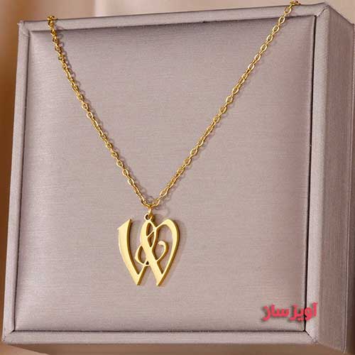 گردنبند حرف انگلیسی W کد 103143