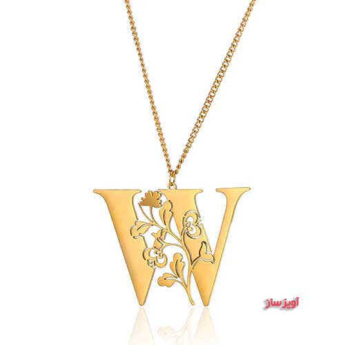 گردنبند حرف انگلیسی W کد 103149