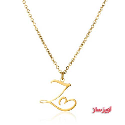 گردنبند حرف انگلیسی Z طرح قلب کد 103229