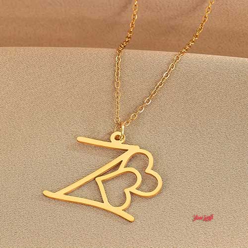 گردنبند حرف انگلیسی Z طرح قلب کد 103237