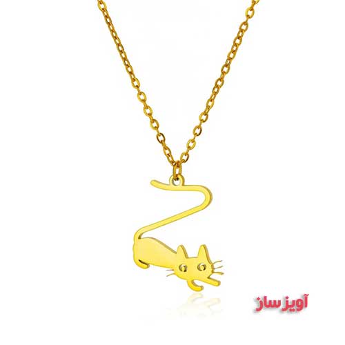 گردنبند حرف انگلیسی Z طرح گربه فانتزی کد 103239