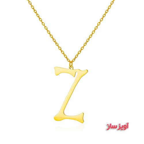 گردنبند حرف انگلیسی Z طرح استخوانی کد 103240