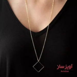 گردنبند لوزی هندسی کد 100239