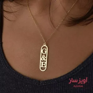 گردنبند پلاک حروف G و A  کد 100392