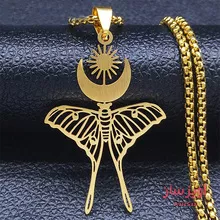 گردنبند نماد خورشید و ماه و شاپرک  کد 100537