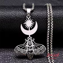 گردنبند نماد ماه و خورشید و شاپرک کد 100546