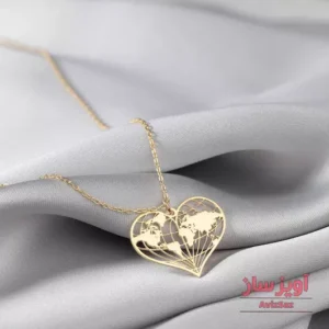 گردنبند قلب به طرح زمین کد 100670