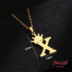 گردنبند حرف انگلیسی X کد 100889
