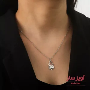 گردنبند دست و گل نیلوفر کد 100941