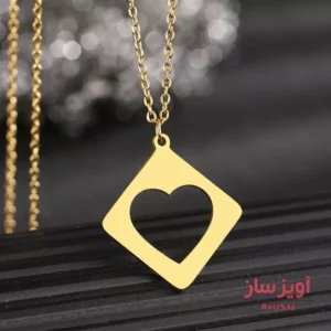 گردنبند قلب فانتزی توخالی کد 101040